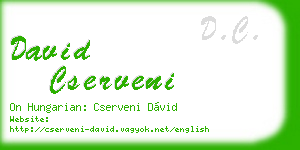 david cserveni business card
