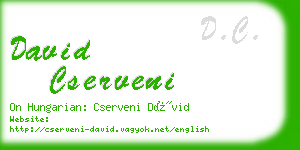 david cserveni business card